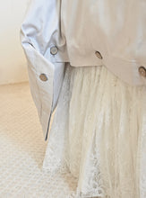 Load image into Gallery viewer, Button Duvet Cover in Silver Snow