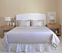 Load image into Gallery viewer, Button Duvet Cover in Silver Snow
